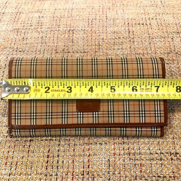 BURBERRY Nova Check Plaid Canvas Leather BiFolding Long Wallet - Picture 10 of 16